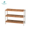 Eco Friendly Custom 3 Tiers Bamboo Mdf Shoe Storage Rack Wholesale 